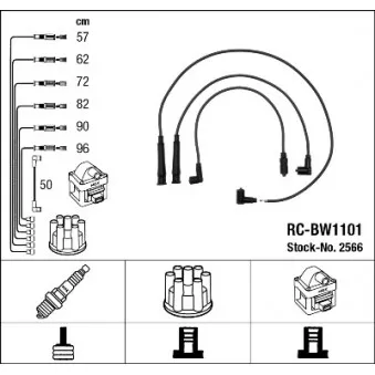 Kit de câbles d'allumage NGK 2566