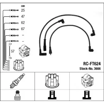 Kit de câbles d'allumage NGK 3666