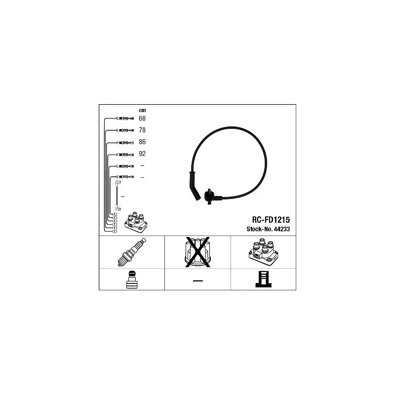 Kit de câbles d'allumage NGK 44233