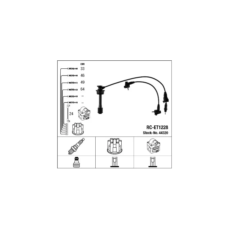 Kit de câbles d'allumage NGK 44320