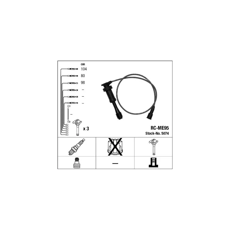 Kit de câbles d'allumage NGK 5074