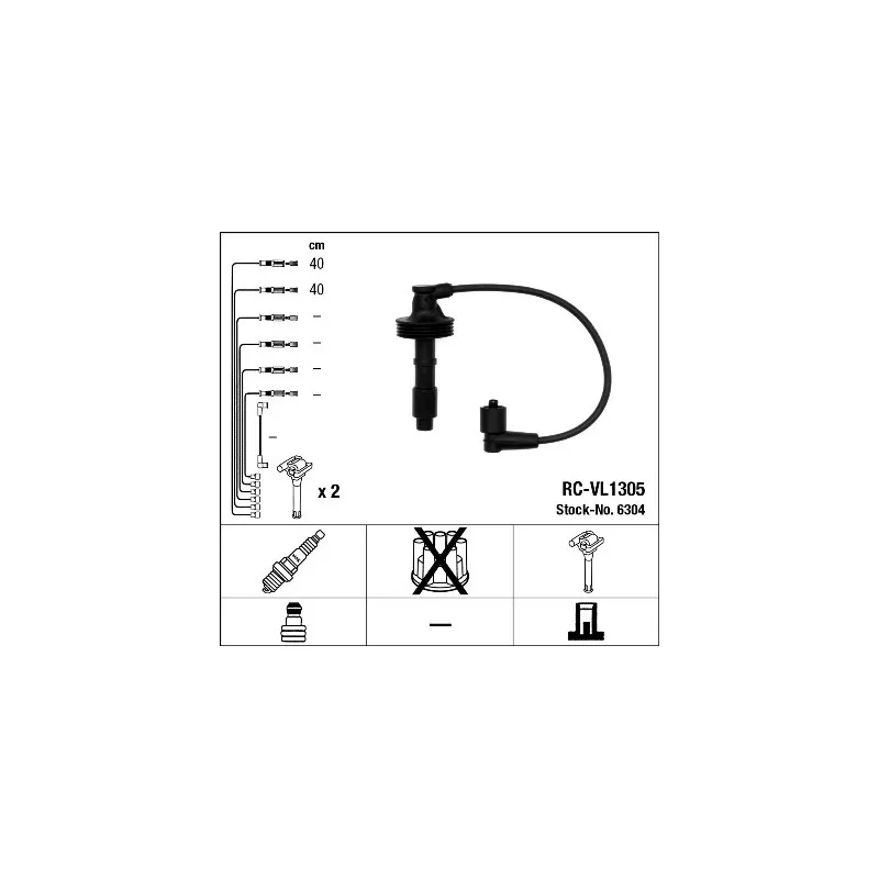 Kit de câbles d'allumage NGK 6304