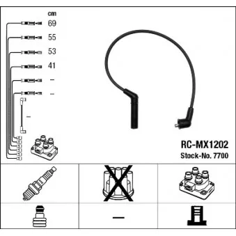 Kit de câbles d'allumage NGK 7700