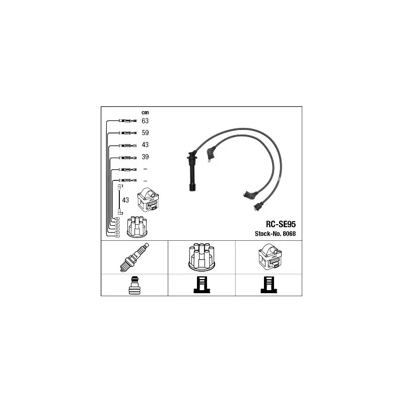 Kit de câbles d'allumage NGK 8068