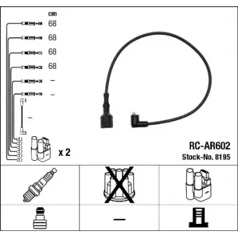 Kit de câbles d'allumage NGK 8195