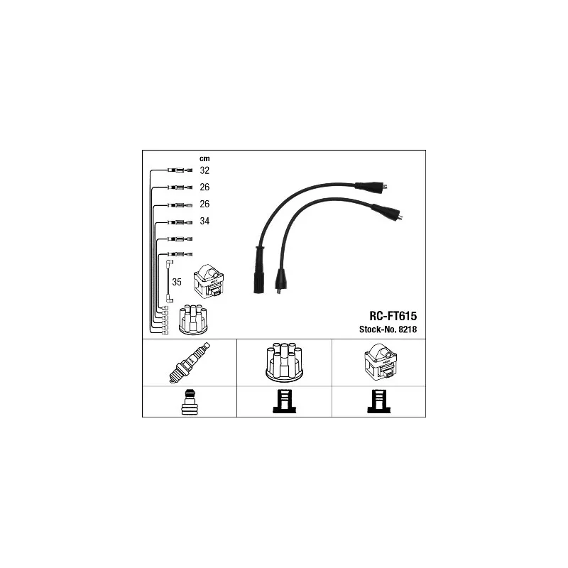 Kit de câbles d'allumage NGK 8218
