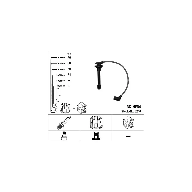 Kit de câbles d'allumage NGK 8246