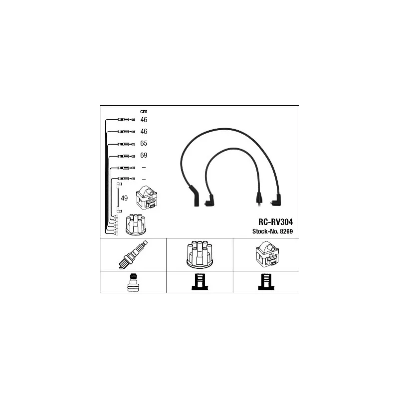 Kit de câbles d'allumage NGK 8269