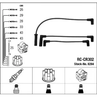 Kit de câbles d'allumage NGK 8284