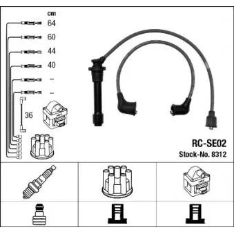 Kit de câbles d'allumage NGK 8312