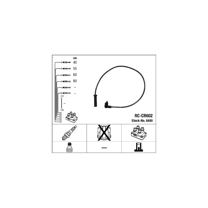 Kit de câbles d'allumage NGK 8480