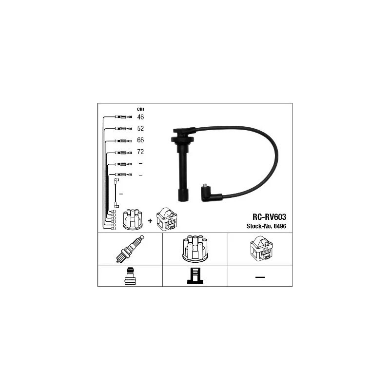 Kit de câbles d'allumage NGK 8496
