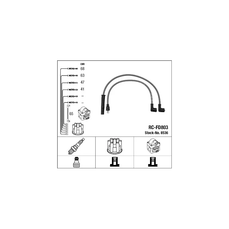 Kit de câbles d'allumage NGK 8536