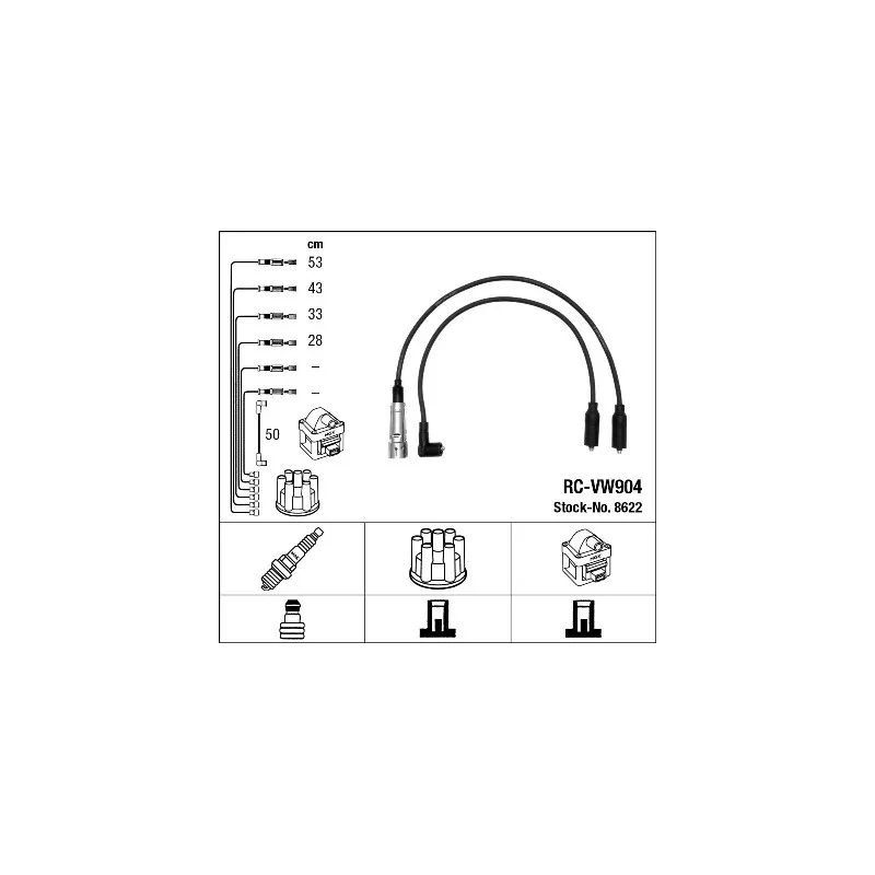 Kit de câbles d'allumage NGK 8622