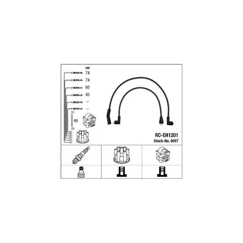 Kit de câbles d'allumage NGK 9057