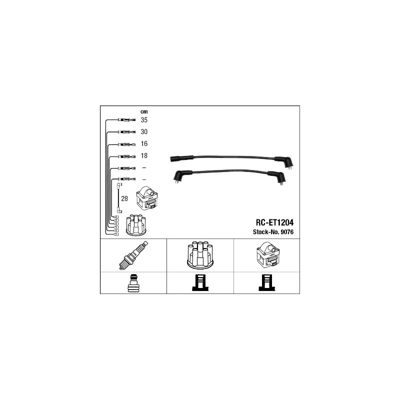 Kit de câbles d'allumage NGK 9076