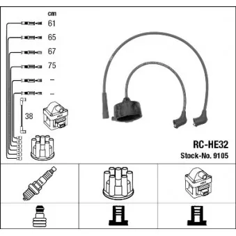 Kit de câbles d'allumage NGK 9105