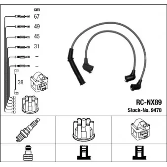 Kit de câbles d'allumage NGK 9478