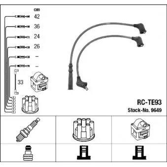 Kit de câbles d'allumage NGK 9649