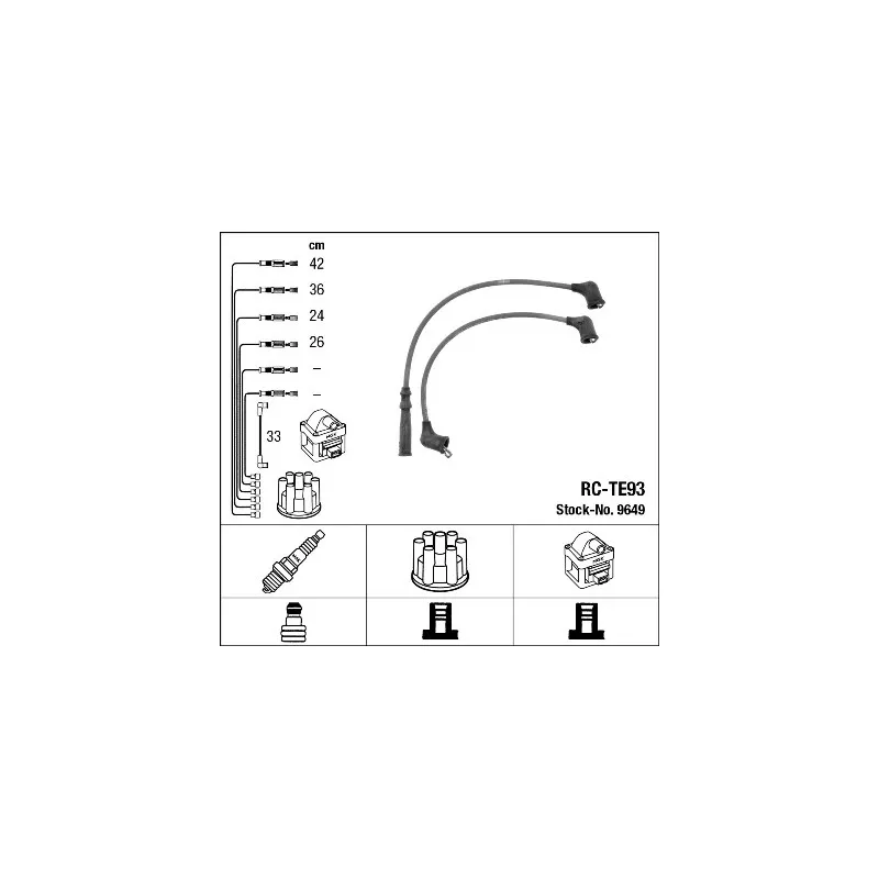 Kit de câbles d'allumage NGK 9649