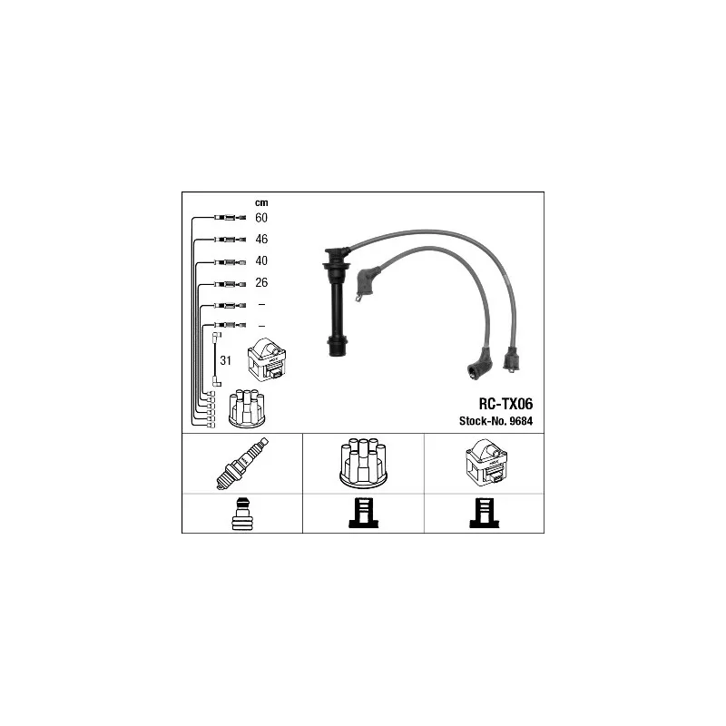 Kit de câbles d'allumage NGK 9684