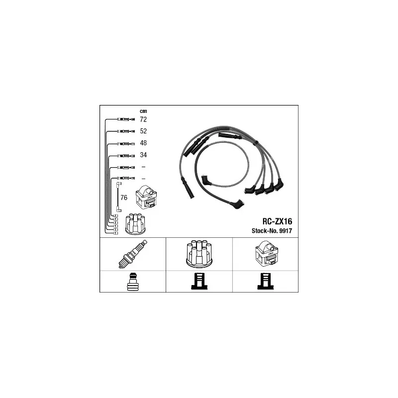 Kit de câbles d'allumage NGK 9917