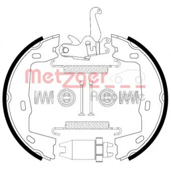 Jeu de mâchoires de frein, frein de stationnement METZGER 0152021