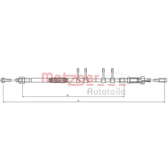 Tirette à câble, frein de stationnement METZGER 10.4743