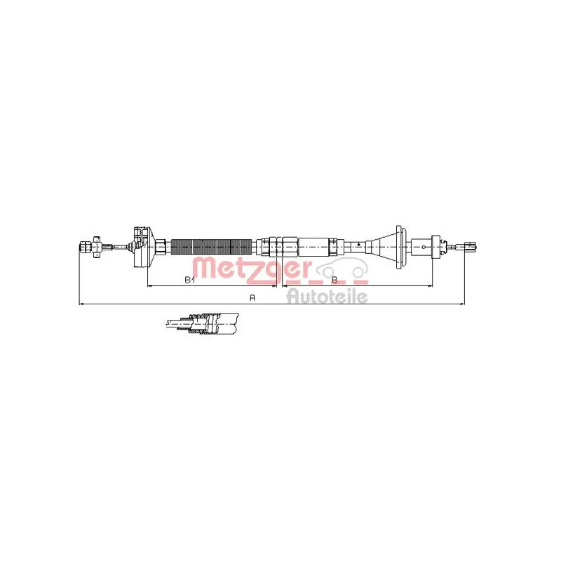 Tirette à câble, commande d'embrayage METZGER 11.2913