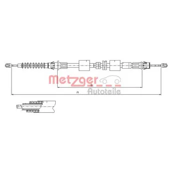 Tirette à câble, frein de stationnement METZGER 11.5508