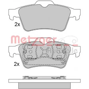 Jeu de 4 plaquettes de frein arrière METZGER 1170080