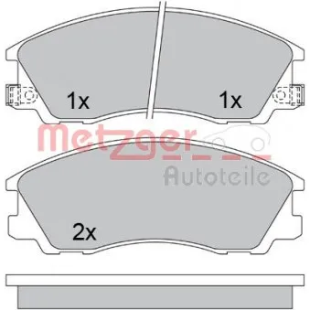 Jeu de 4 plaquettes de frein avant METZGER 1170611