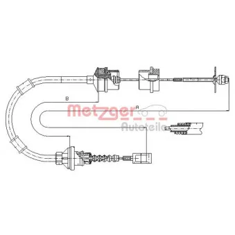 Tirette à câble, commande d'embrayage METZGER 1172.7