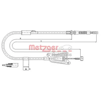 Tirette à câble, frein de stationnement arrière droit METZGER 17.0125