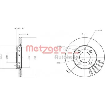 Jeu de 2 disques de frein avant METZGER 6110015