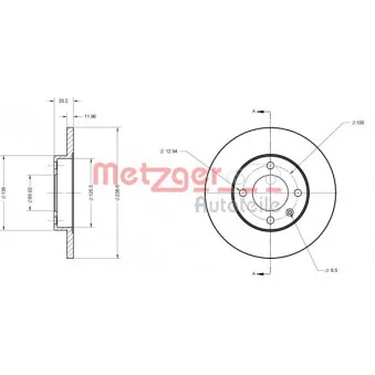 Jeu de 2 disques de frein avant METZGER 6110019