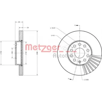 Jeu de 2 disques de frein avant METZGER 6110021