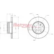 Jeu de 2 disques de frein avant METZGER 6110028 - Visuel 1