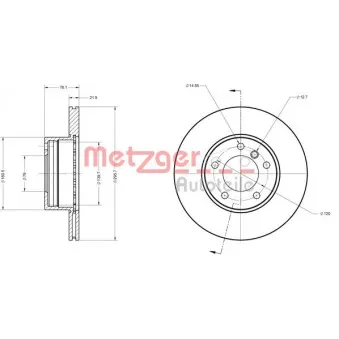 Jeu de 2 disques de frein avant METZGER 6110028