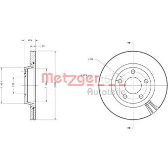 Jeu de 2 disques de frein avant METZGER 6110029