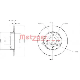 Jeu de 2 disques de frein avant METZGER 6110056