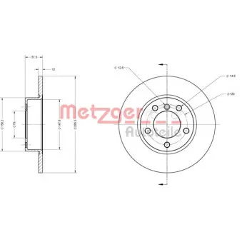 Jeu de 2 disques de frein avant METZGER 6110057