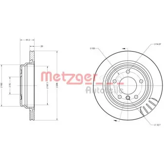 Jeu de 2 disques de frein arrière METZGER 6110118