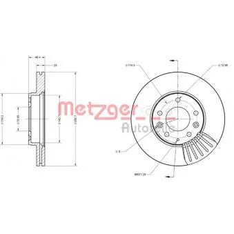 Jeu de 2 disques de frein avant METZGER