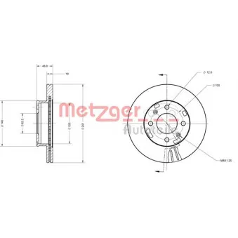 Jeu de 2 disques de frein avant METZGER 6110160