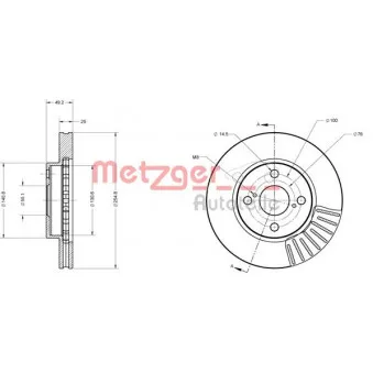 Jeu de 2 disques de frein avant METZGER 6110167