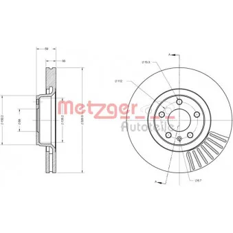 Jeu de 2 disques de frein avant METZGER 6110195