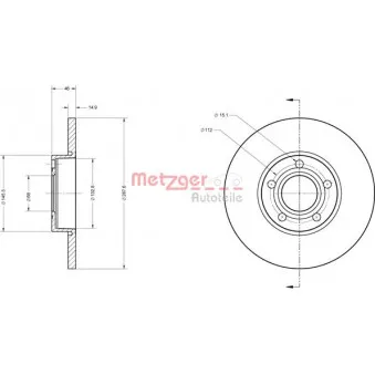 Jeu de 2 disques de frein avant METZGER 6110196