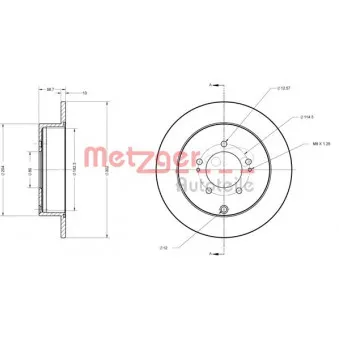 Jeu de 2 disques de frein arrière METZGER 6110197