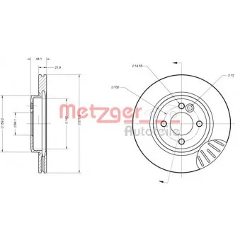 Jeu de 2 disques de frein avant METZGER 6110207